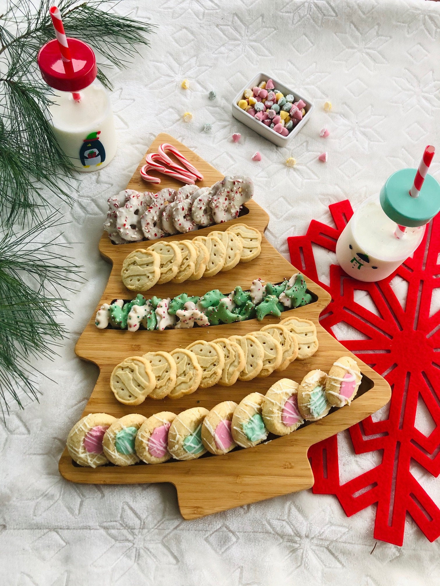 Christmas tree serving top platter